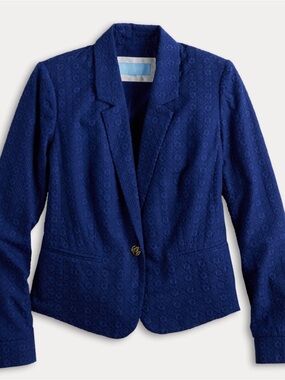 Draper James Deep Blue Textured Blazer